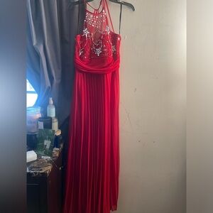 Red halter top prom dress size 15/16